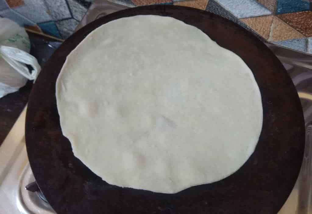Chapati or paratha on tawa