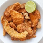 Crispy fried chicken strips made without buttermilk