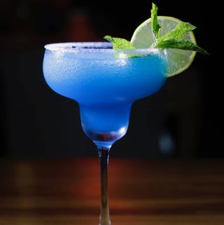 Blue margarita cocktail drink
