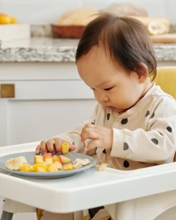 Baby eating foods